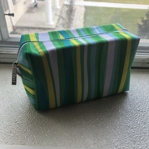 Striped Clinique Makeup Bag